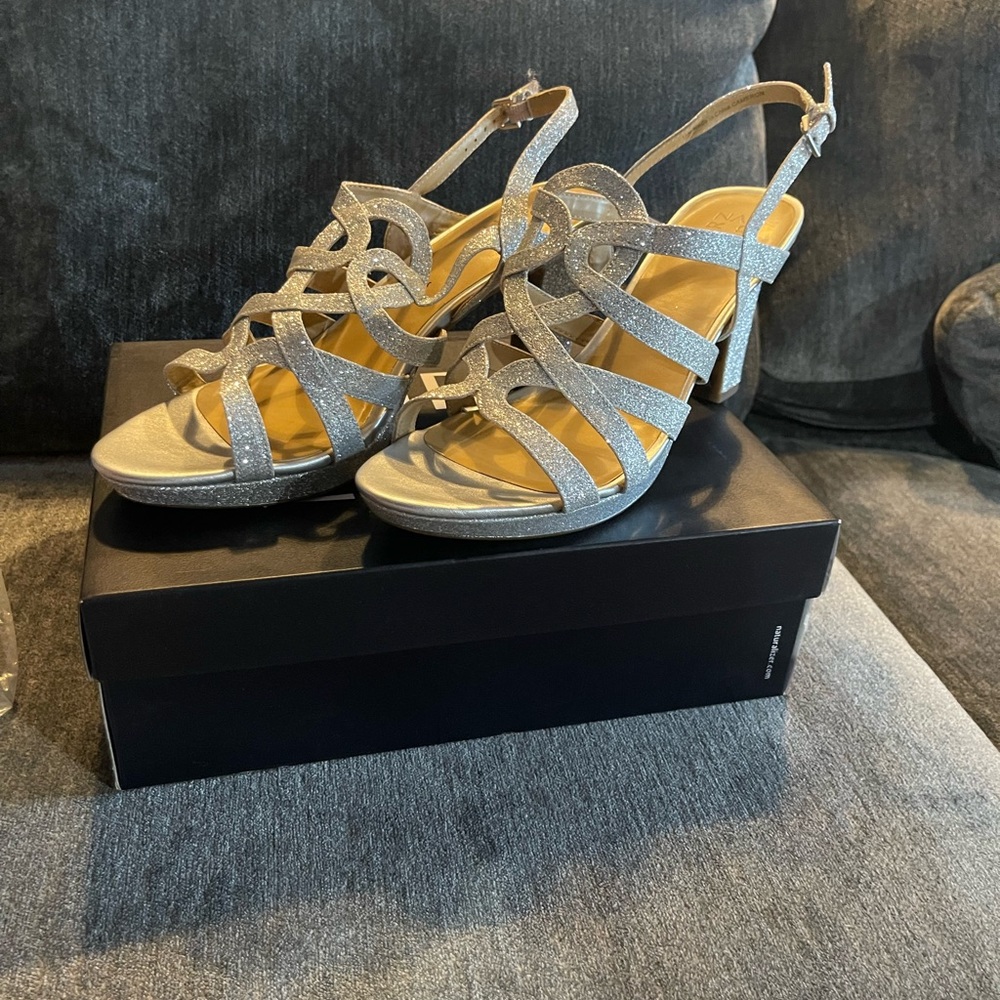 Naturalizer - Silver Strappy Heels - Used great condition